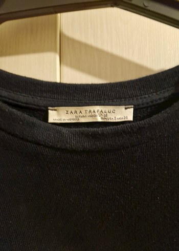 Zara Siyah Uzun Kollu Sweatshirt Midi Elbise - Görsel 3