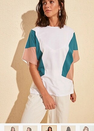 Renk Detaylı T-shirt (L Beden Sıfır Ürün)