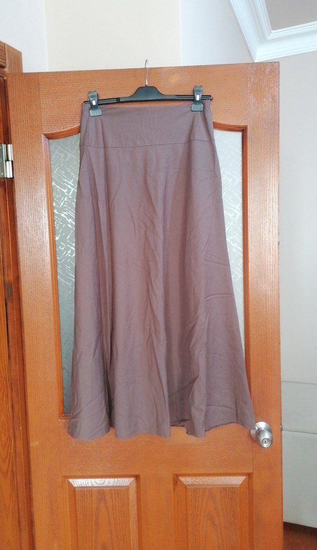 Bej Uzun Keten Salaş Etek - Görsel 2