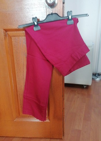 Düğmeli Koyu bordo Kadın Kumaş Pantolon - Görsel 3