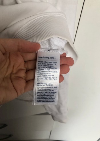 Tommy Hilfiger Tommy Jeans Kadın Beyaz Kapüşonlu Sweatshirt