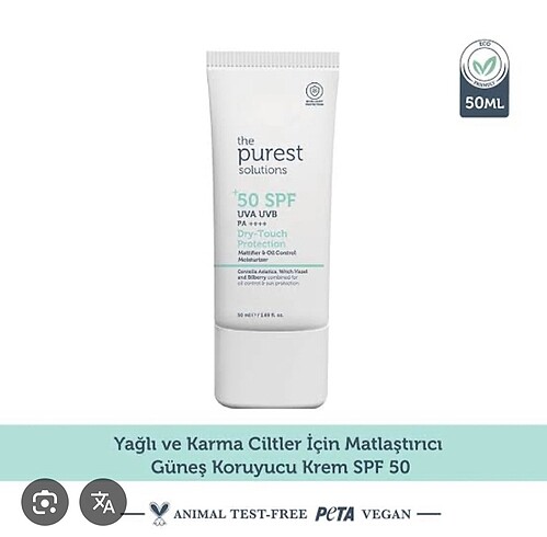 purest güneş kremi