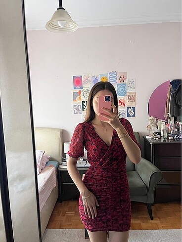 xs Beden pembe Renk şık mini elbise