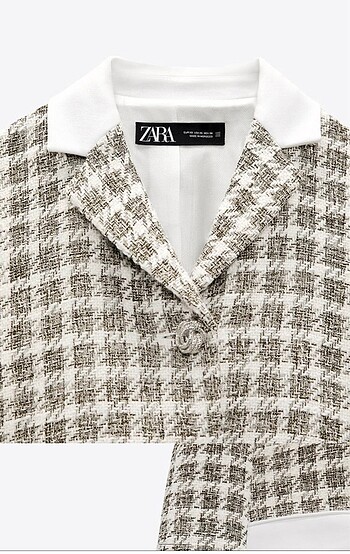 m Beden Zara Kareli crop blazer