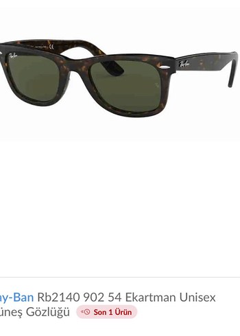Ray Ban Wayfarer 54 Ekartman Unisex Gunes Gozlugu