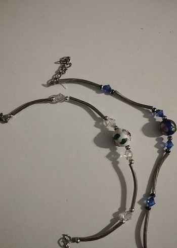 Çiçek Desenli Renkli Boncuklu Bileklikler (2 adet) - Görsel 4