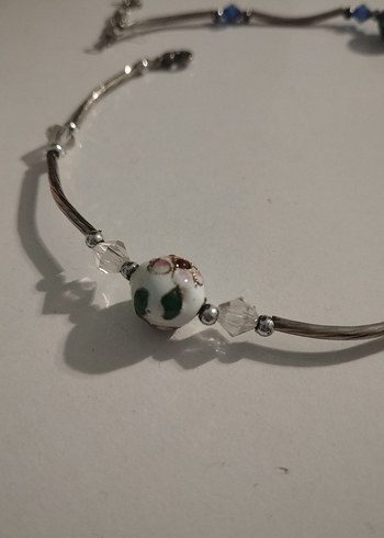 Çiçek Desenli Renkli Boncuklu Bileklikler (2 adet) - Görsel 2