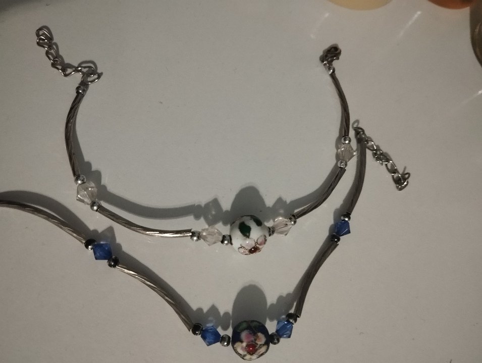 Çiçek Desenli Renkli Boncuklu Bileklikler (2 adet) - Görsel 3