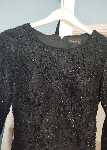 Dantel İşlemeli Siyah Abiye Bluz - Görsel 2