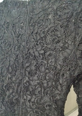 Dantel İşlemeli Siyah Abiye Bluz - Görsel 4