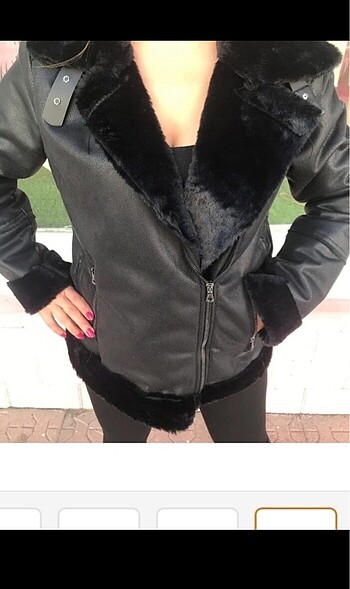 38 Beden Siyah biker mont
