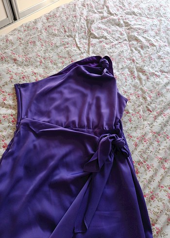 Parlak Mor Dökümlü Mini Hamile Eteği - Görsel 2