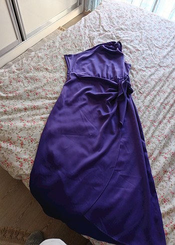 Parlak Mor Dökümlü Mini Hamile Eteği - Görsel 4