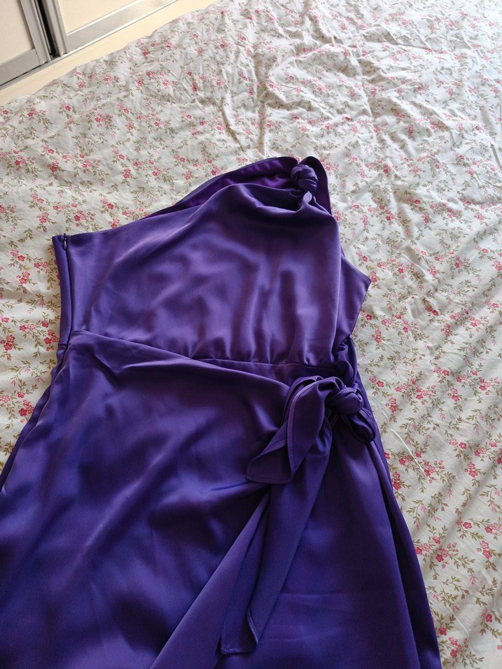 Parlak Mor Dökümlü Mini Hamile Eteği - Görsel 2