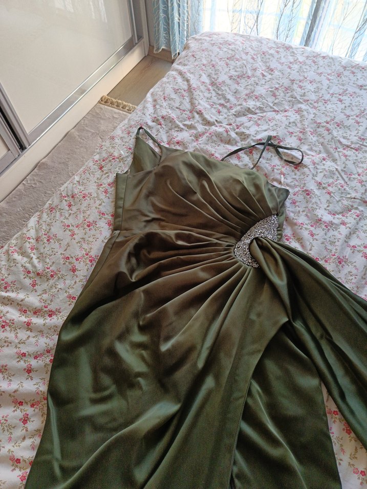 Straplı, Uzun Kollu, Haki Hamile Tulum - Görsel 2