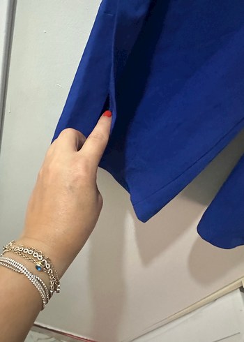 m Beden mavi Renk Mavi Pilili Kadın Midi Pantolon