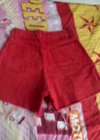Diğer Kadın Kırmızı Mini Denim Şort