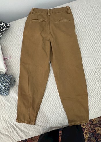 Bershka Bej Kadın Keten Rahat Kesim Pantolon