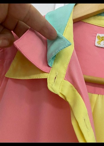 Renkli Düğmeli Kolsuz genç kız  Gömlek lcw 13-14 yaş - Görsel 2