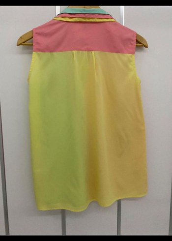 Renkli Düğmeli Kolsuz genç kız  Gömlek lcw 13-14 yaş - Görsel 3