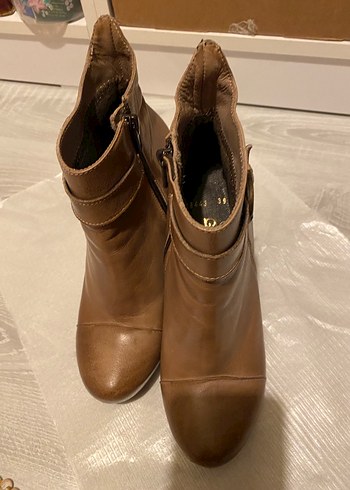 Gön deri kahverengi sivri topuklu bot 39 - Görsel 12