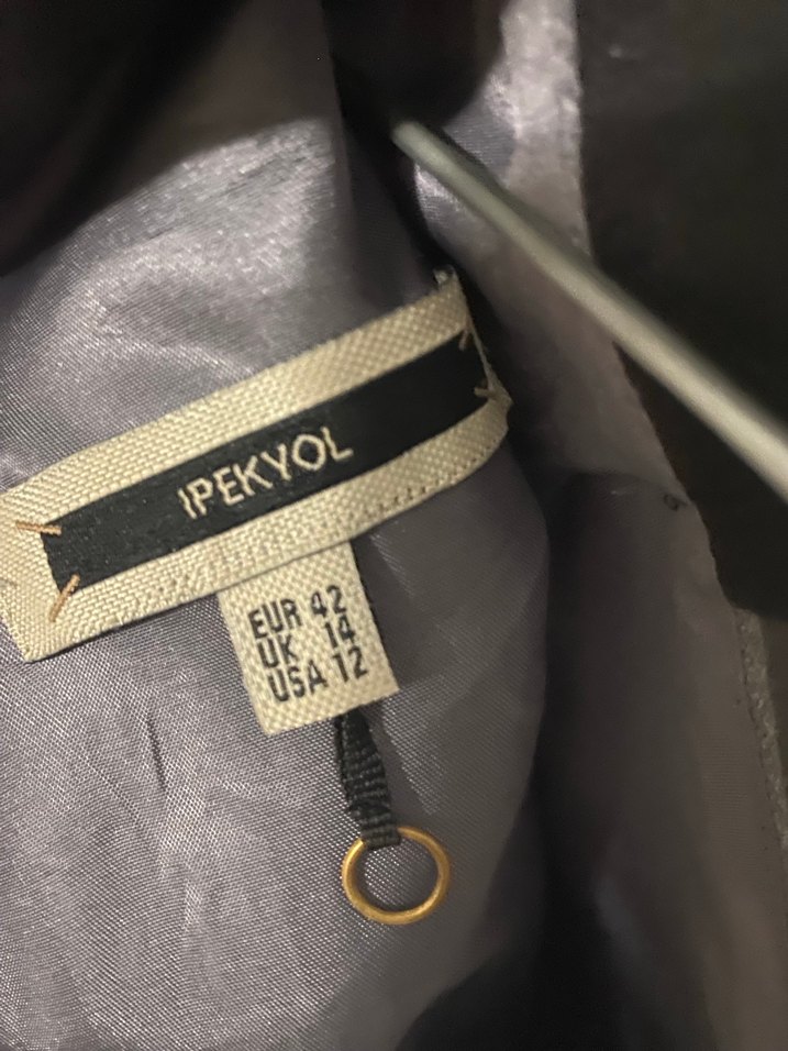 İpekyol zayıf gösteren V Yaka Gri Midi Ofis Elbisesi - Görsel 4