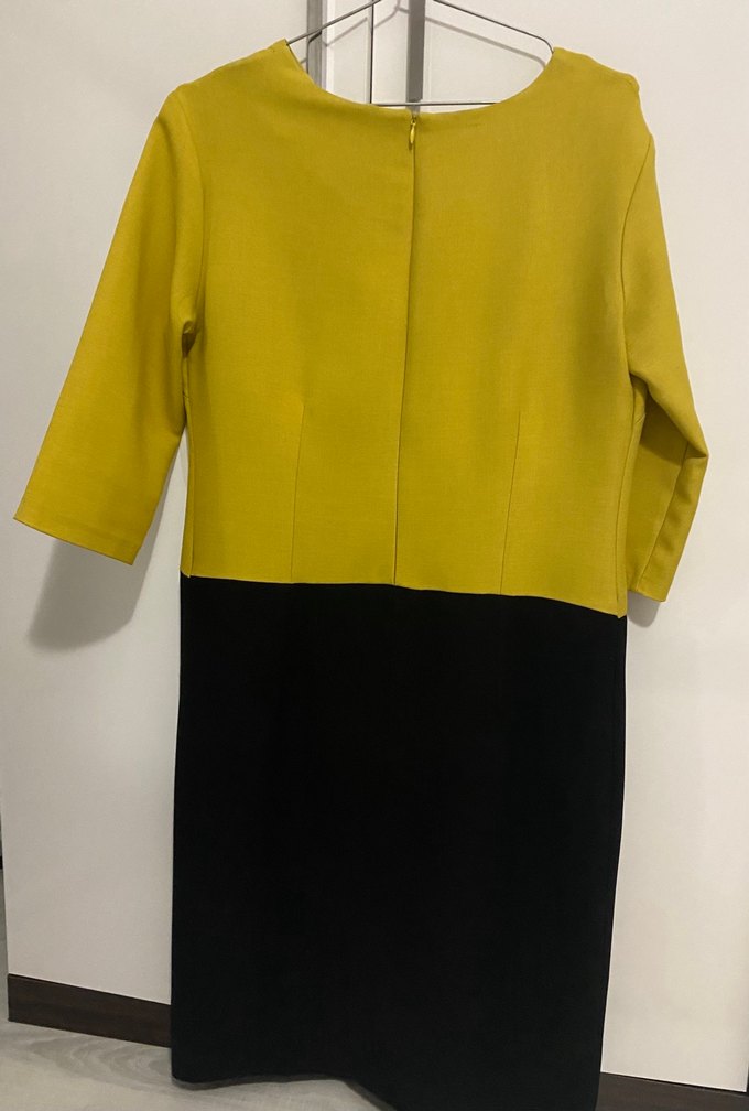 Sarı Siyah kasha 40 ofis elbise kalem elbise - Görsel 2