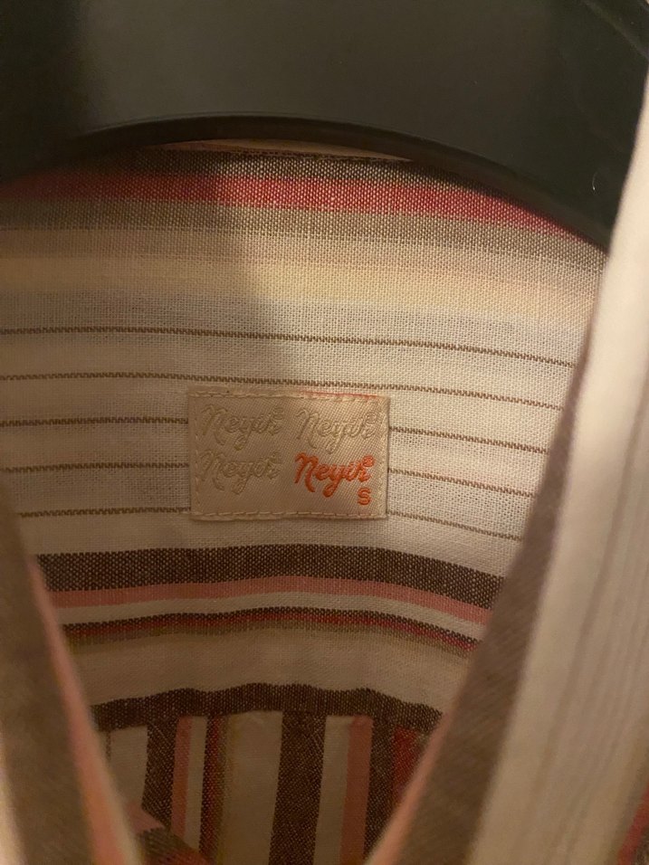 Neyir Çizgili Bej Erkek Gömlek. S beden - Görsel 4