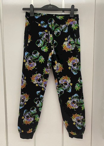 HM kurukafa desen sokak sitil jogger erkek pantolon XS - Görsel 2