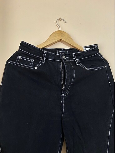 Trendyol & Milla Kadın bol pantolon baggy çizgili kot jean