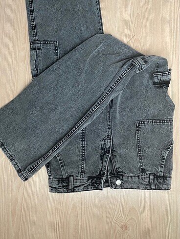 36 Beden gri Renk Kargo cep wide leg palazzo jean
