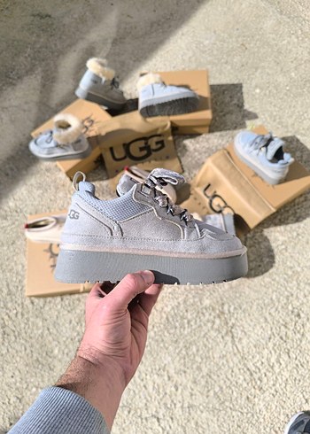 UGG Gri Bağcıklı Platform Topuklu Kadın Bot - Görsel 4