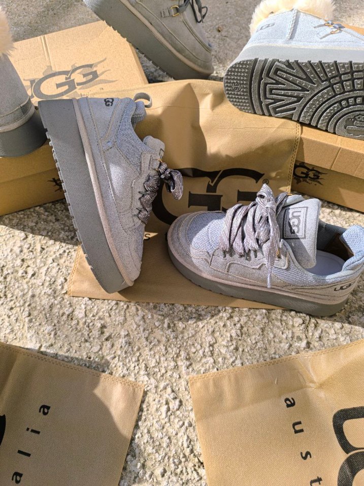 UGG Gri Bağcıklı Platform Topuklu Kadın Bot - Görsel 3