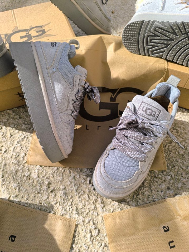 UGG Gri Bağcıklı Platform Topuklu Kadın Bot - Görsel 2