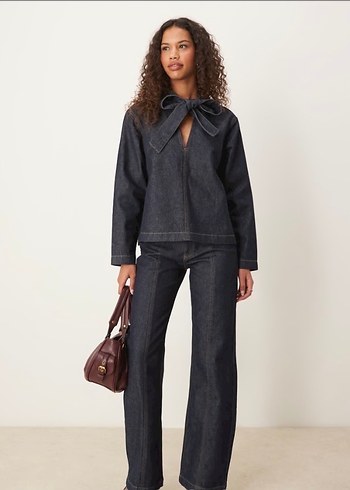 Kadın Denim Fiyonklu Ceket - Görsel 4