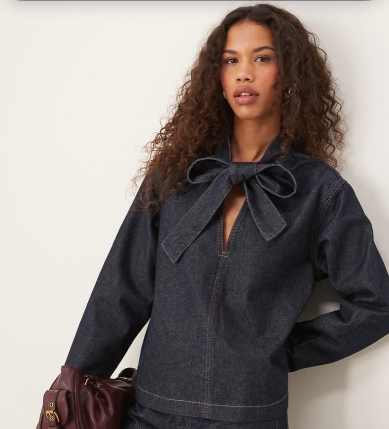 Kadın Denim Fiyonklu Ceket - Görsel 3