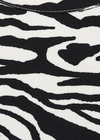Zebra Desenli Kolsuz Bluz - Görsel 5