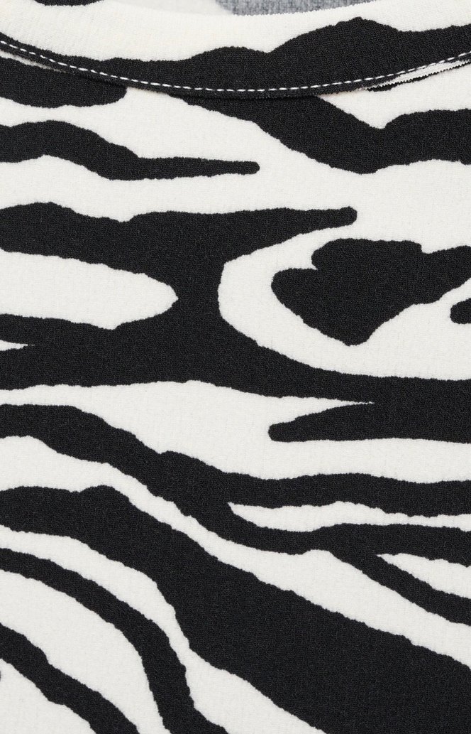 Zebra Desenli Kolsuz Bluz - Görsel 5