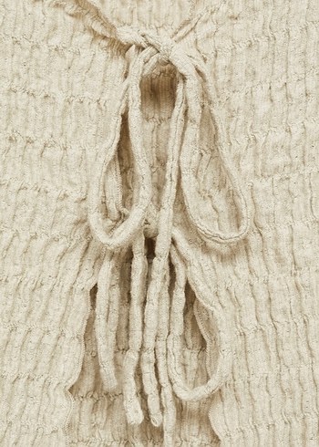 Bej V Yakalı İnce pamuk dokulu - Görsel 7