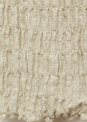 Bej V Yakalı İnce pamuk dokulu - Görsel 5