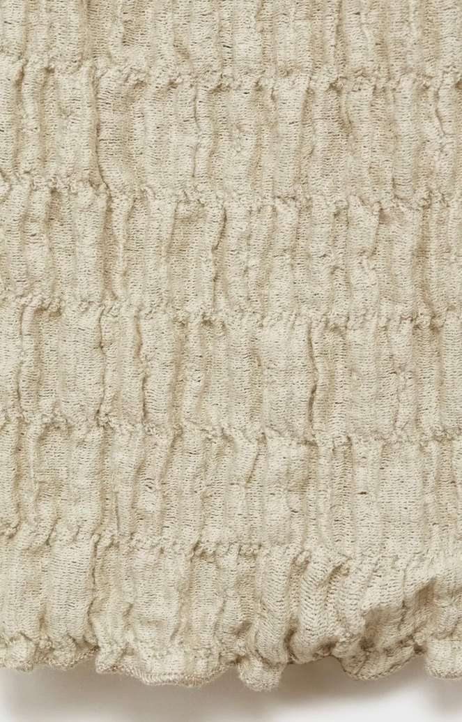 Bej V Yakalı İnce pamuk dokulu - Görsel 5