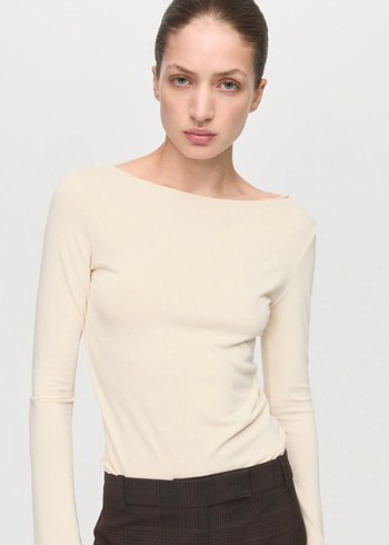 Kadın Mango Kayık Yaka Bluz - Görsel 2