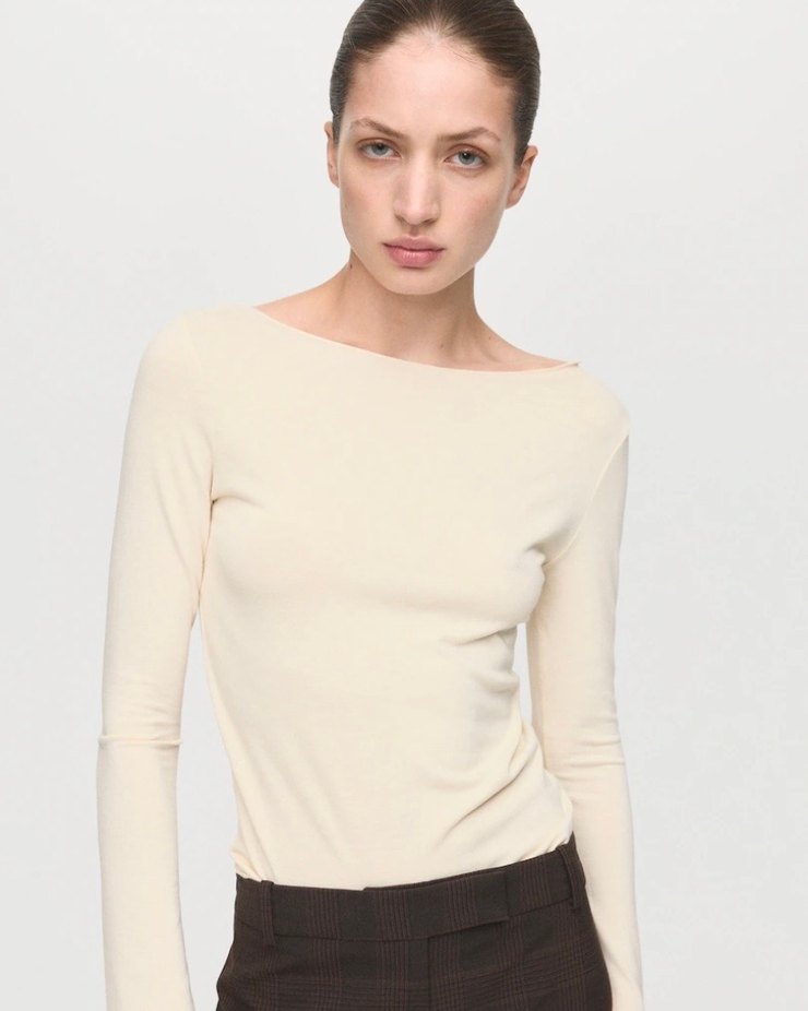 Kadın Mango Kayık Yaka Bluz - Görsel 2