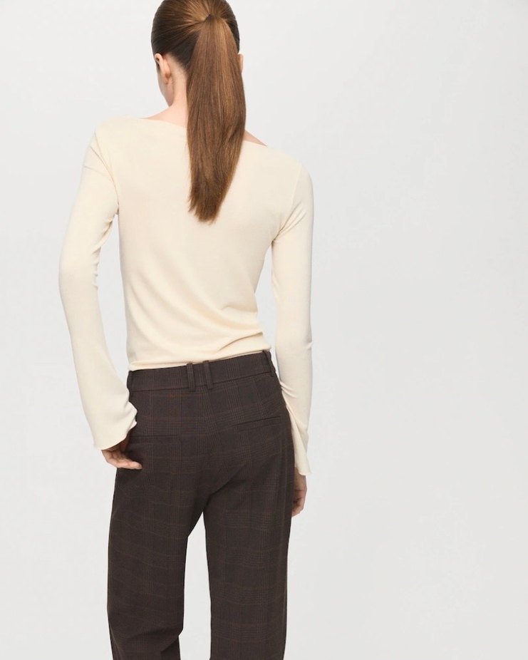 Kadın Mango Kayık Yaka Bluz - Görsel 5