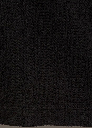 Erkek Siyah Kısa Kollu Keten Polo Tişört - Görsel 4