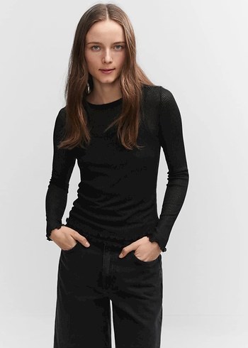 Siyah Mango Kombin Tişört - Görsel 5