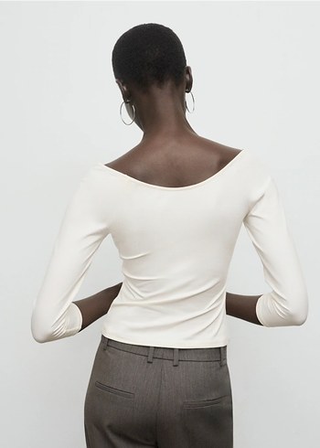 Truvakar Kollu Krem  Bluz - Görsel 3