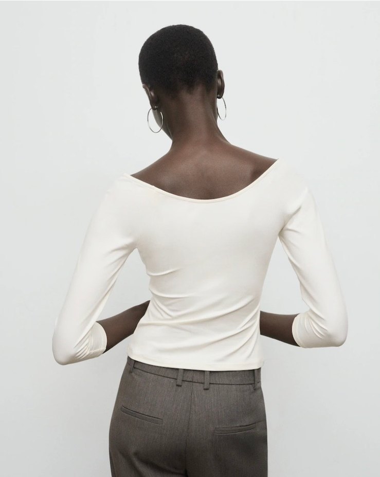 Truvakar Kollu Krem  Bluz - Görsel 3