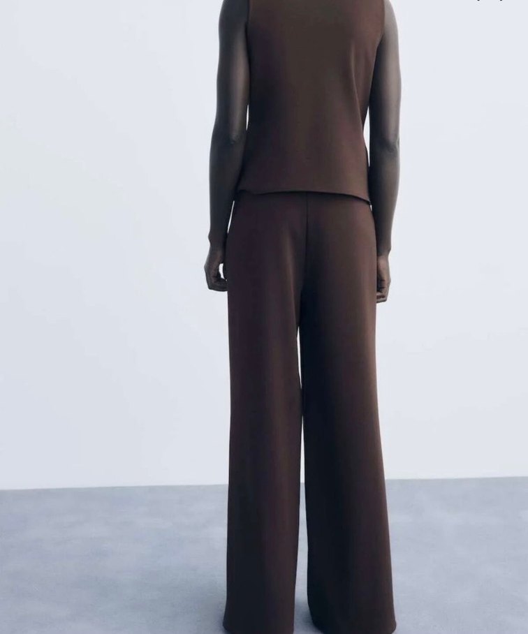 Kahverengi Kadın Midi Kumaş Pantolon - Görsel 2