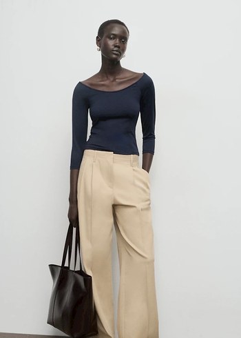 Truvakar Kollu Lacivert Kadın Bluz - Görsel 3